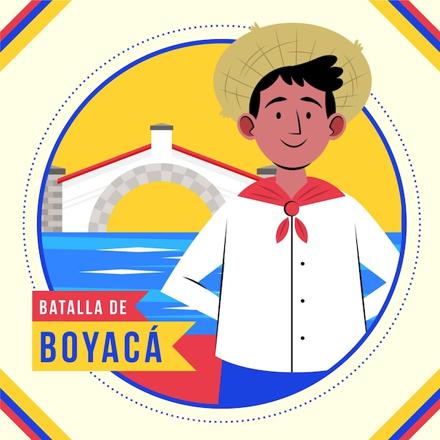 Vettore gratuito illustrazione di batalla de boyaca colombiana