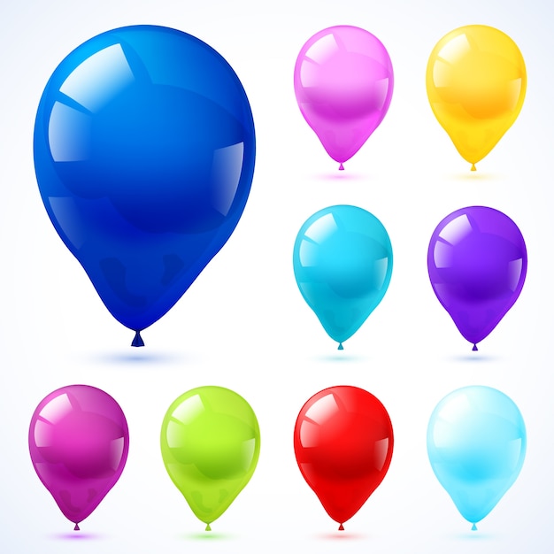 Free vector color balloons icons set