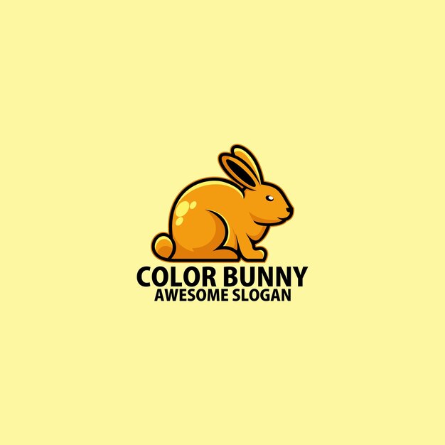 Free vector color bunny logo design mascot