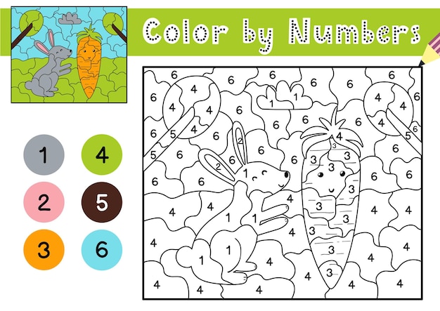Premium Vector | Color by number game for kids