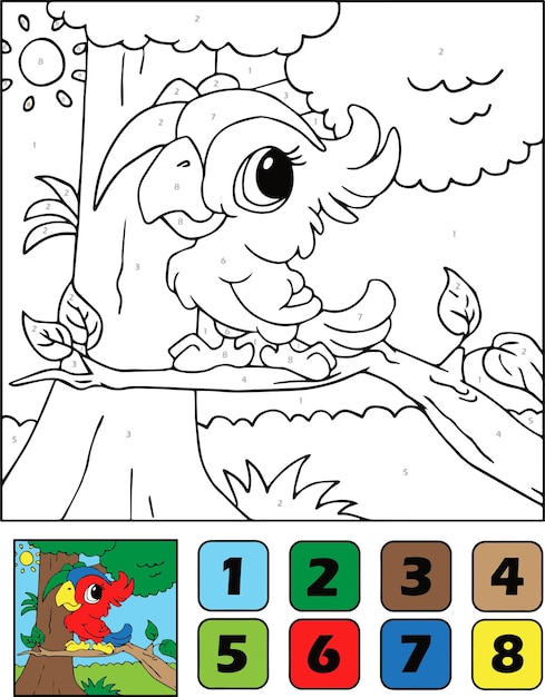 Premium Vector | Color by numbers kids