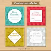 Vettore gratuito colore christmas card set