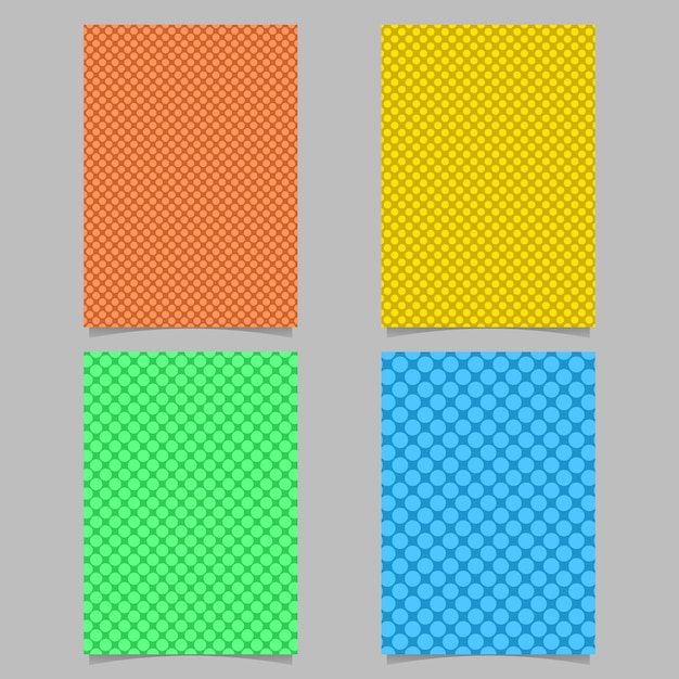 컬러 점선 커버 배경 템플릿 세트-원형 패턴으로 페이지 배경 디자인