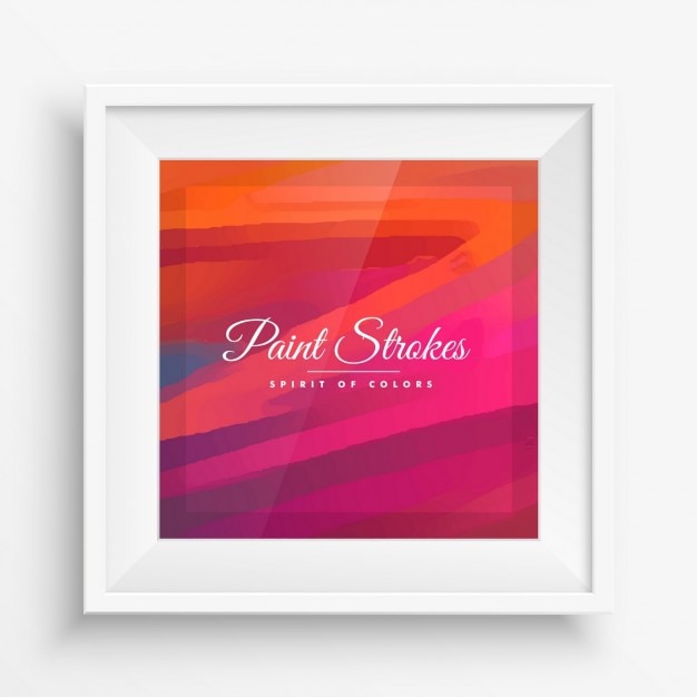 Free Vector color paint strokes in frame