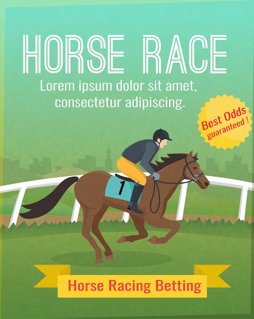 Free vector color poster with title showing horse sport riding