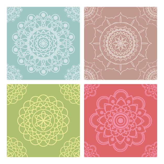 Color set of ornamental mandalas