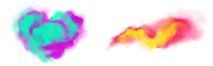 Free Vector color smoke flow and paint powder explosion