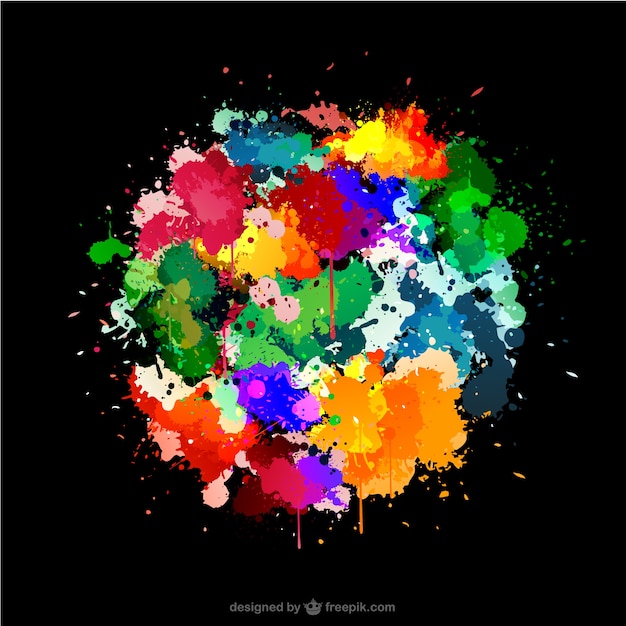 Color splash on dark background vector