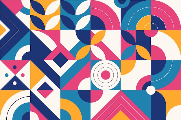 Colored abstract geometric shapes flat design
