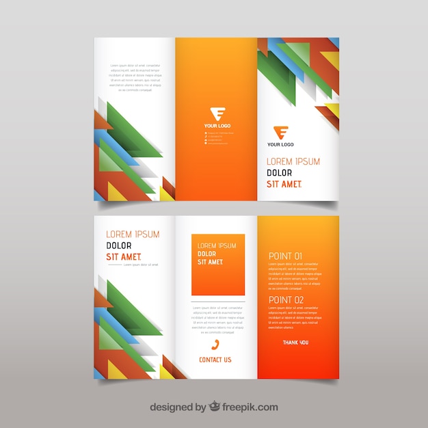 Colored abstract shapes trifold