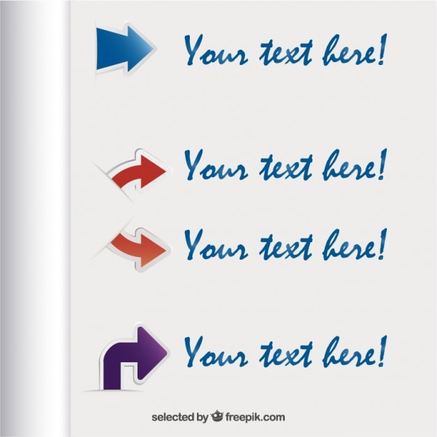 Free vector colored arrows template