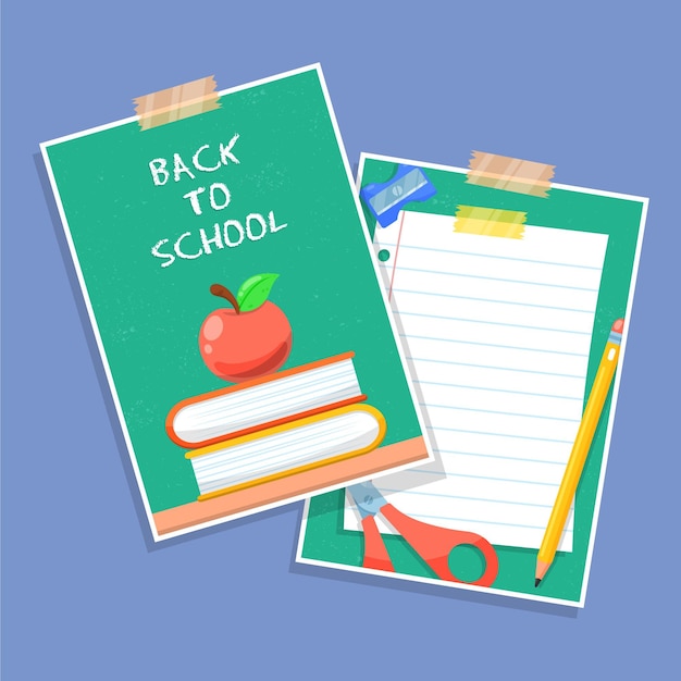 Colored back to school card template