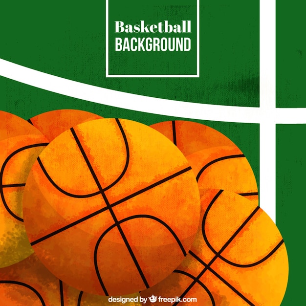 Free vector colored background of basketball balls