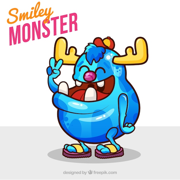 Colored background of funny monster