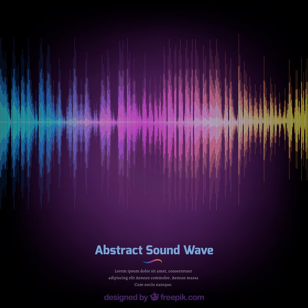 Colored background with abstract sound wave