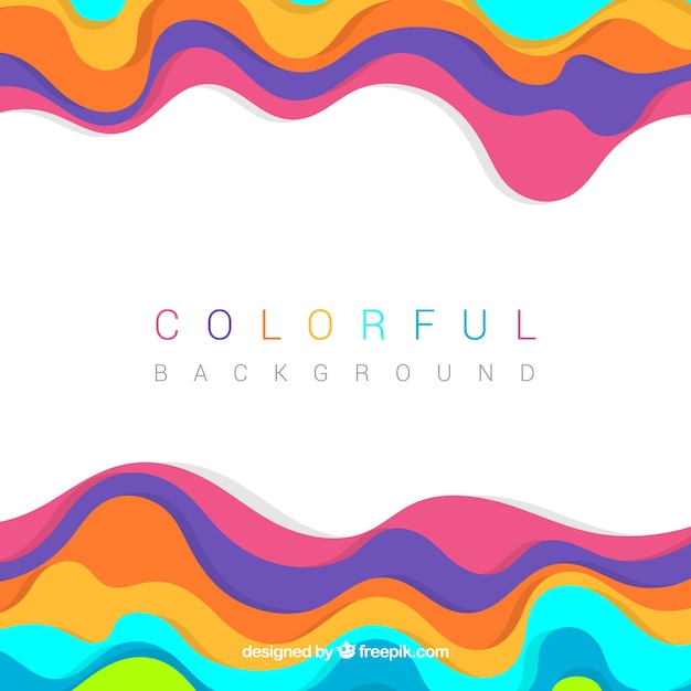 Free vector colored background with wavy forms