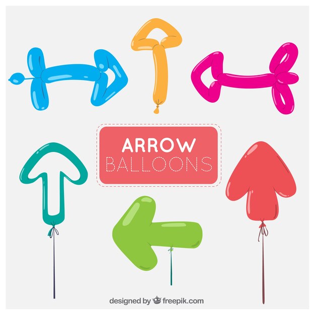 Colored balloon arrows