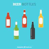 Free vector colored beer bottles