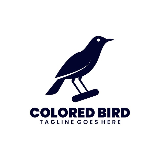 Силуэт дизайна логотипа цветной птицы