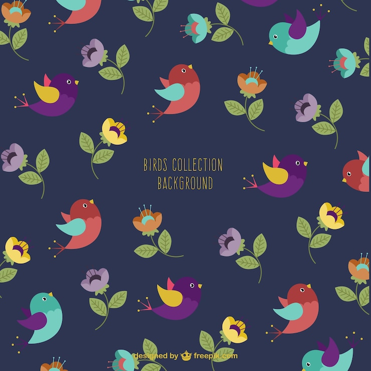 Free Vector colored birds background