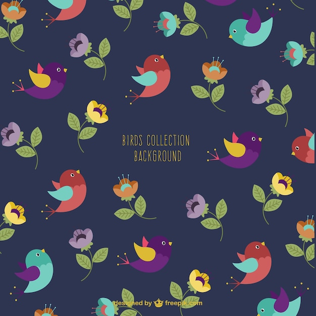 Colored birds background