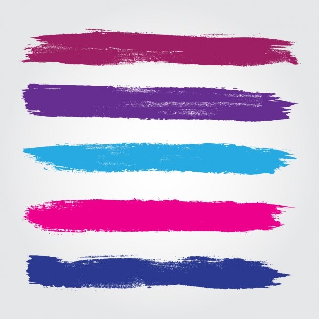 Free vector colored brush strokes collection