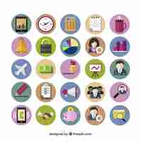 Free vector colored business icons