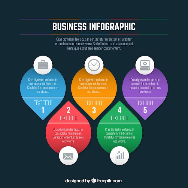 Free vector colored business infographic template