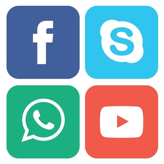 Free vector colored buttons for social networks