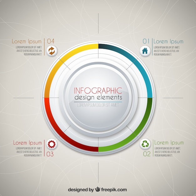 Free vector colored circle infographic