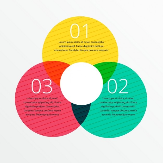 Colored circles template with steps
