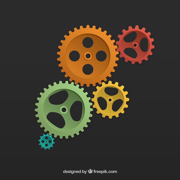 Free vector colored cogwheels background