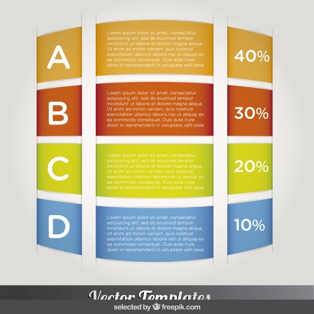 colored curved banners infographic