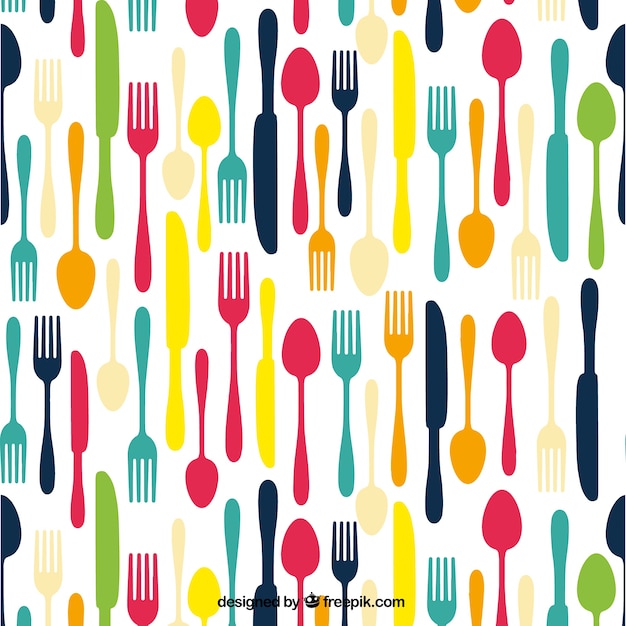 Free vector colored cutlery background