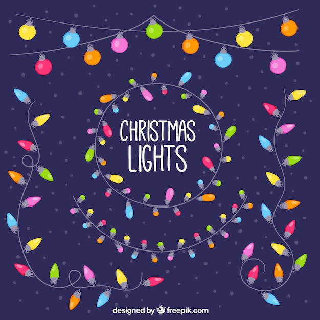 Free vector colored decorative christmas lights
