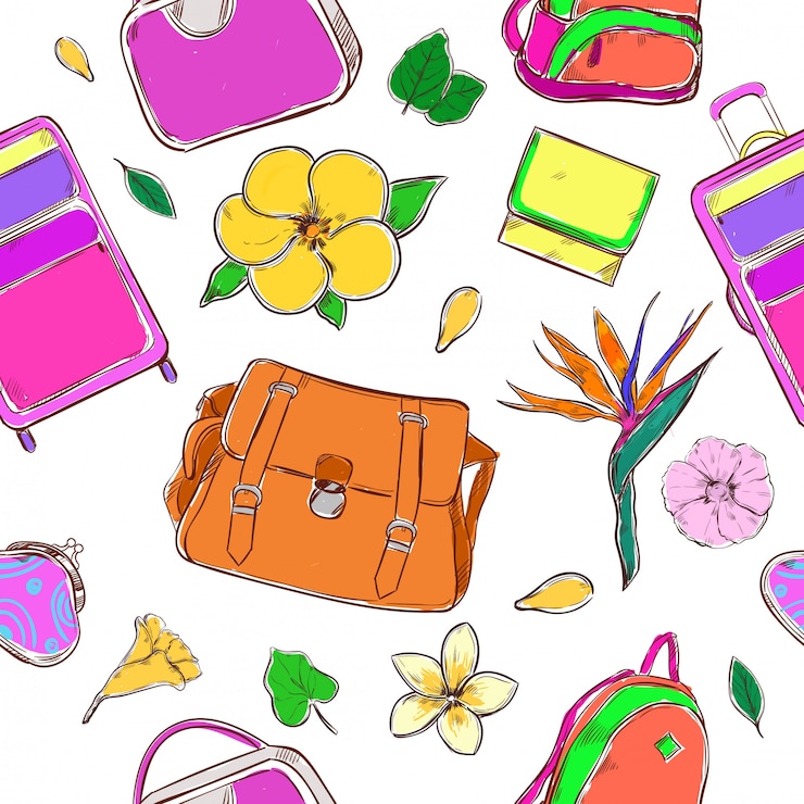 Free Vector colored exotic country journey pattern