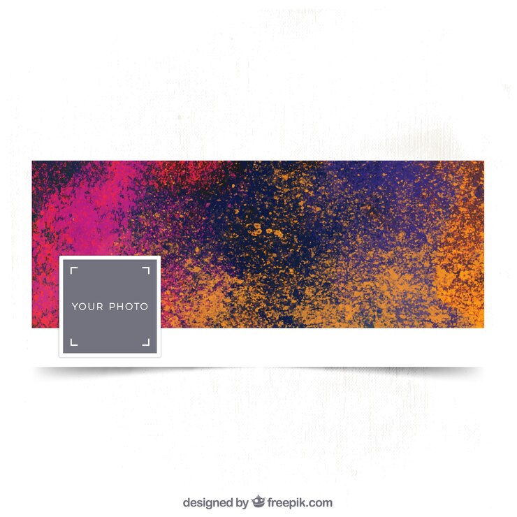 Free Vector colored facebook artistic cover