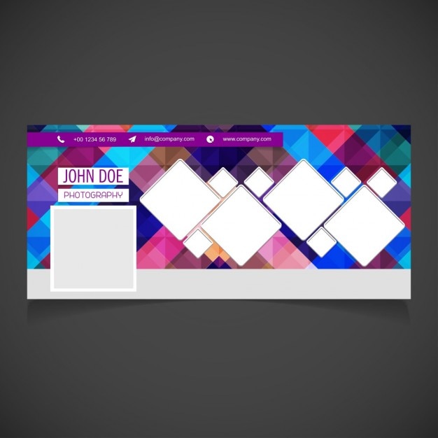 Colored facebook cover in abstract style