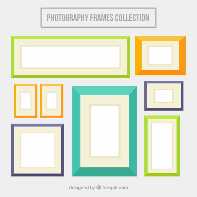 Colored flat photo frames