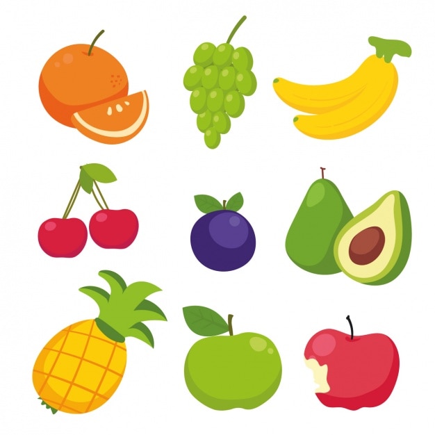 Free vector colored fruit collection