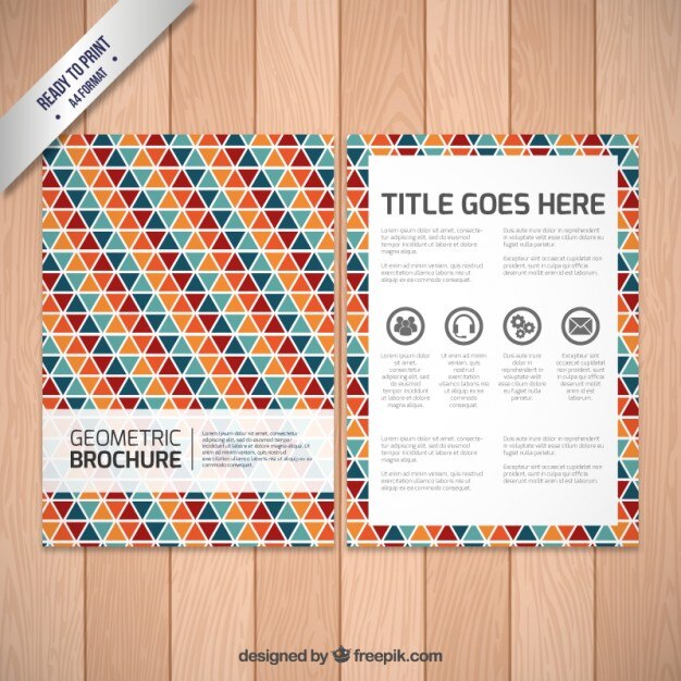 Free Vector colored geometric brochure template