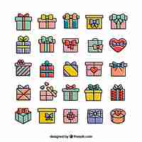 Free vector colored gifts icons