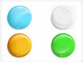 Free vector colored glossy round buttons realistic vector set