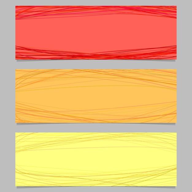 Free vector colored horizontal banner design set - vector graphic with random curves