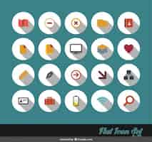 Free vector colored icons set in flat design
