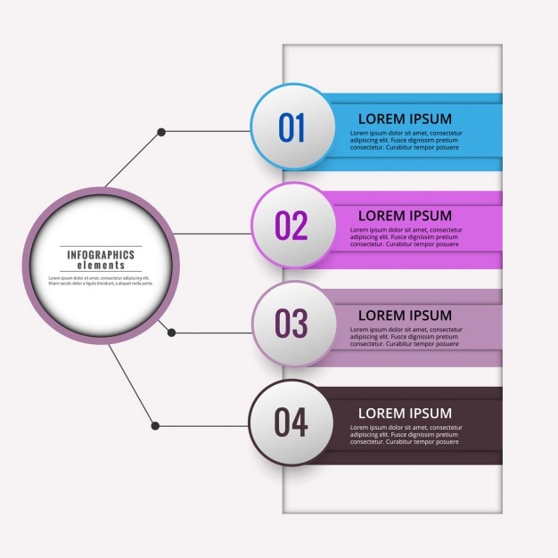 Free vector colored infographic diagram