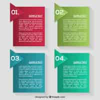 Free vector colored infographic labels