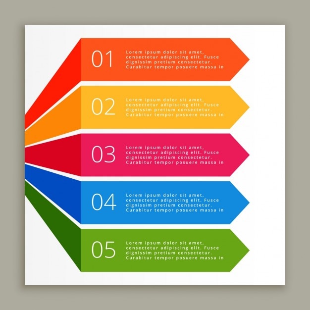 Colored infographic steps banners