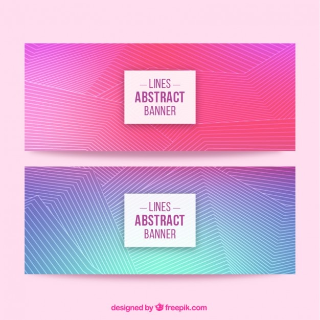 Free vector colored lines banners