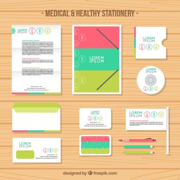 Colored medical stationery